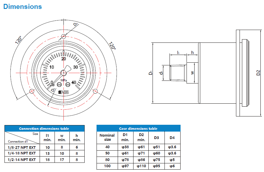 Bourdon Tube Oil Fuel Gas Water Pressure Gauge from China manufacturer
